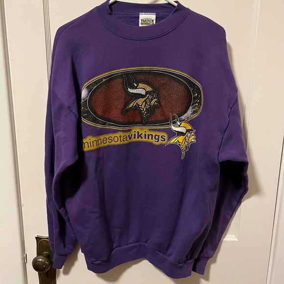 Vintage Minnesota Vikings NFL Crewneck Size Large Vultex - Picture 1 of 4